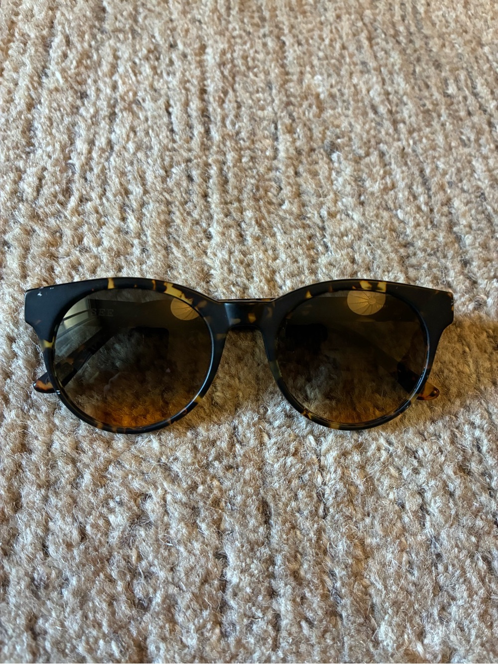 SEE Eyewear Round Tortoiseshell Sunglasses 5575 Brown Gradient Made In Italy